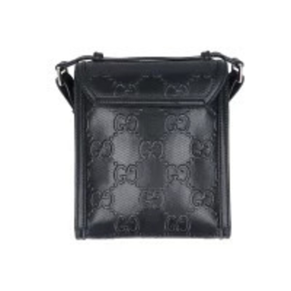 Gucci GG Messenger Embossed Bag Scarfskin Black